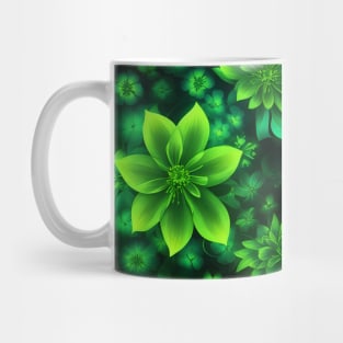 Glowing Green Flower pattern Mug